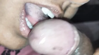 Tamil wife Blowjob for hubby with chocolate filled cock