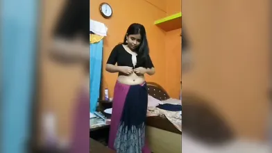 Gouthami reddy manthena removing saree & blouse showing Nude boobs in bedroom