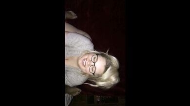 Big Blonde Slut Sucks Weird Cock