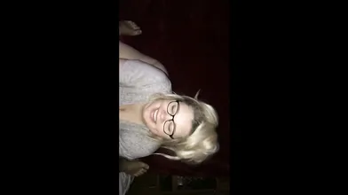Big Blonde Slut Sucks Weird Cock