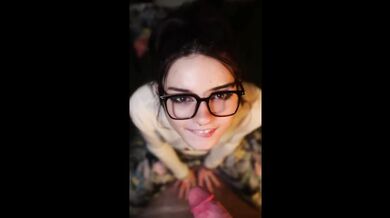 Slut With Glasses Sucks
