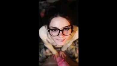 Slut With Glasses Sucks
