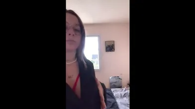 Slut In Red Lingerie Masturbates