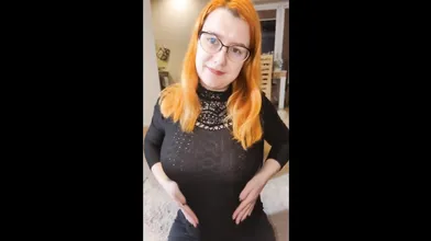 Redheaded Slut With Glasses Sucking Cock