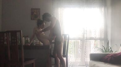 Slim Teen Enjoying Hard Passionate Home Fucking