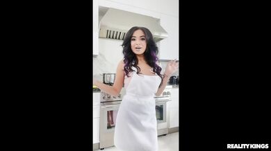 Babi Star Takes On Bf's BBC In The Kitchen