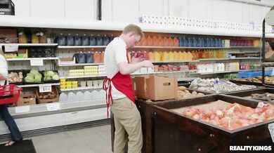 Huge Titted Ashlyn Peaks Riding Dick In The Grocery Store