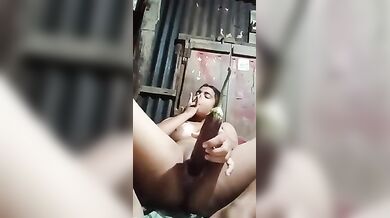 Desi Girl Masturbating Hard With Brinjal