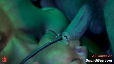 Blindfolded Leather Slave Torment