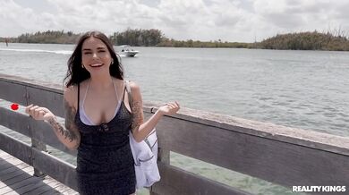 Suttin's Tight Cunt Gets Pumped Until She Squirts By The Pool