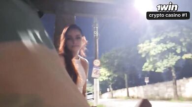 Risky getting off at the bus stop next to the super hot girl!