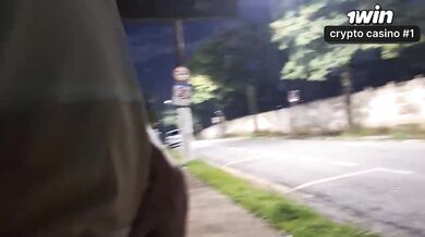 Risky getting off at the bus stop next to the super hot girl!