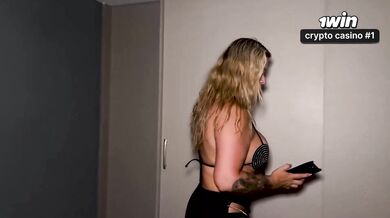 MILF stepmom and stepson molten cowgirl ejaculation with phat bum and tits, blon