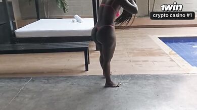 Pool afternoon with my great-bodied neighbor, ebony goddess-crisporn6