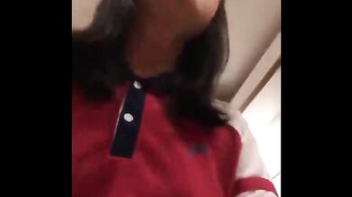 Amazing Vietnamese Cute Red T SHIRT Jump On Cock