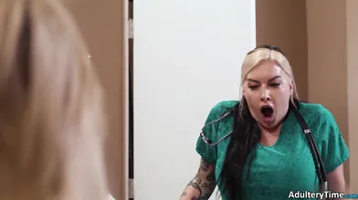 Huge Tit Ebony Tia Maria And Blonde Kali Roses Threey Way With Nurse