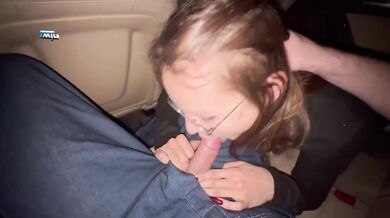 Blowjob in moving car with friends, spunk in gullet - amazing!