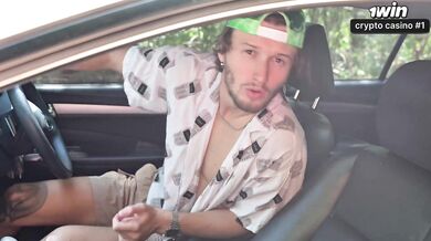 Redhead hottie deep throats beef whistle like a pro in car hump - hot!