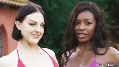 Hot Outdoors Interracial Lesbian 3Way Lucy Lotus Nicole Kitt And Natalie Brooks