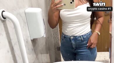 Cumming in the public bathroom