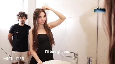 Surprise birthday fucky-fucky with a buxom dark haired and her rugged lover - HD