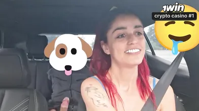 Wild app driver sees car hook-up with Brazil mega-slut and her deepthroat blowag