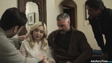 Lustful Young Girl Lexi Lore Gets Spitroasted By 3 Older Sinful Priests