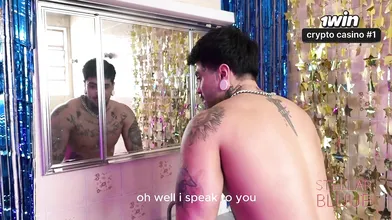 THE BLONDE IN THE BATHROOM GOES WILD AND GETS DOWN AND UNAPOLOGETICALLY NAKED -