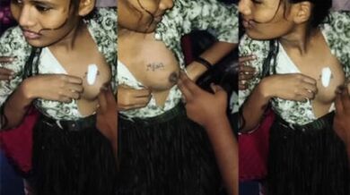 Chennai Mallu Teen School Girl Having Tattoo on Boobs