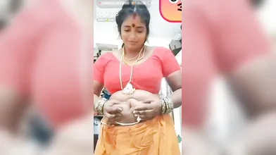Gouthami reddy manthena removing Hot Saree blue bra & showing nude milky boobs