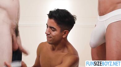 Two DILFs bang this Twink teens ass