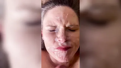 Amateur Facial Cumshot Compilation - POV Vertical