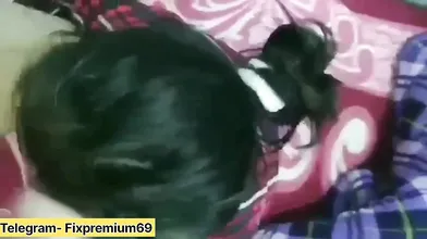 Horny college girl blowjob teacher until cum facial with dirty talkings