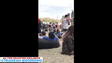 Strangers Eat A Sluts Pussy in Public During a Music Festival