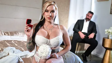 Groomsman has a big secret to tell the huge tits bride to be