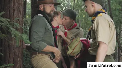 Scout Masters and students are having orgy in woods