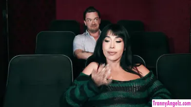 Trans babe wants to fuck in a theater