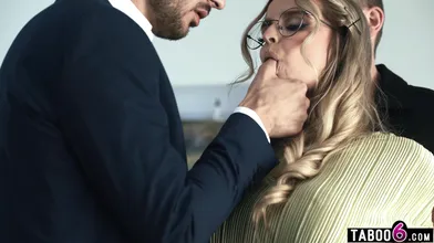 Sexual harassment at work reported to HR by BBW blond office slut