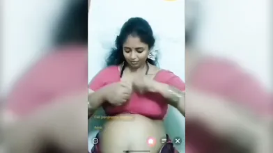 Gouthami reddy manthena sexy looking in pink saree removing blouse showing nude milky boobs in video call ???