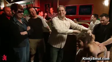 Jynx Maze First Timer Public Bar Handcuffs Spanking Rope Fisting Crowd Watch