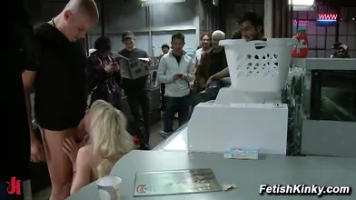 Blonde Missy Public Laundromat Anal