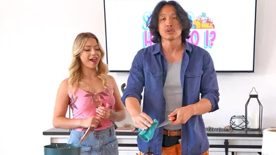 Stepdaughter teen Summer Kline learns about tool maintenance