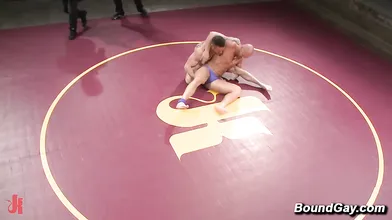 Seven Dixon And Mitch Vaughn Oil Up For Naked Kombat On The Purple Wrestling Mat