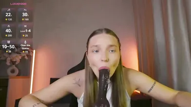 Brunette Teen Deepthroating Big Dildo - Intense Solo Performance