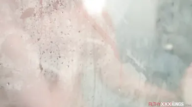 Big tit stepmom lured stepson to the shower to suck his cock