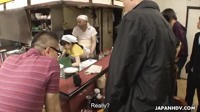 Mimi Asuka fucked in a restaurant in public
