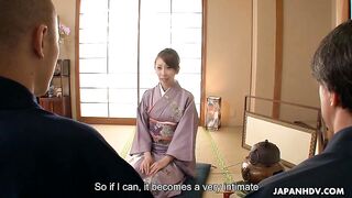 Skinny woman is a real tea ceremony master