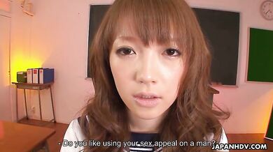 Hot Japanese schoolgirl seduces a young man