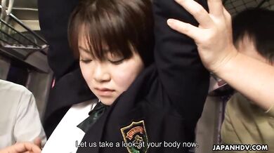 School girl Yayoi Yoshino gets rammed in bus