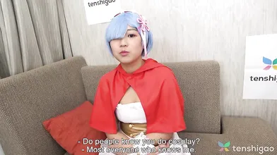 Chubby Riho Machida is so cute in her cosplay costume